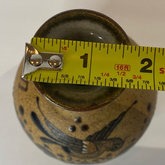 Tonala Netzi Pottery Vase Bird/Flowers Hand Painted 6” tall, Mexico, Can… - Picture 6 of 8